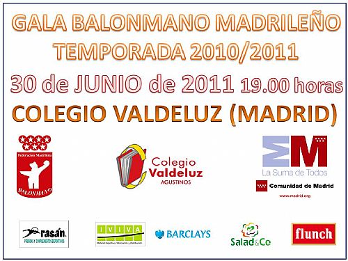 GALA BALONMANO MADRILEÑO TEMPORADA 2010/2011