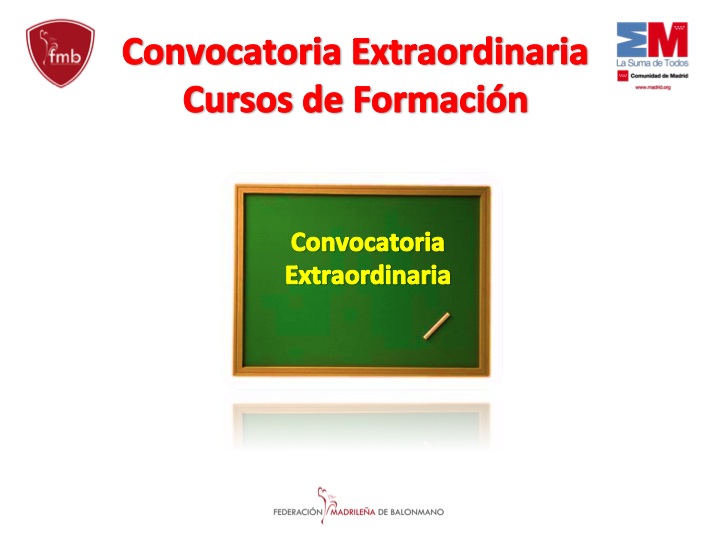 CONVOCATORIA EXTRAORDINARIA CURSOS DE FORMACION