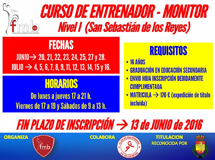 CURSO MONITOR (SAN SEBASTIÁN DE LOS REYES)