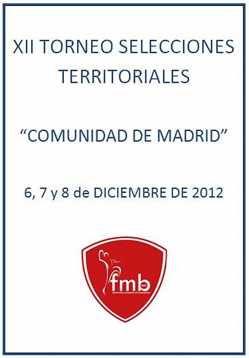 XII TORNEO SELECCIONES TERRITORIALES COMUNIDAD DE MADRID