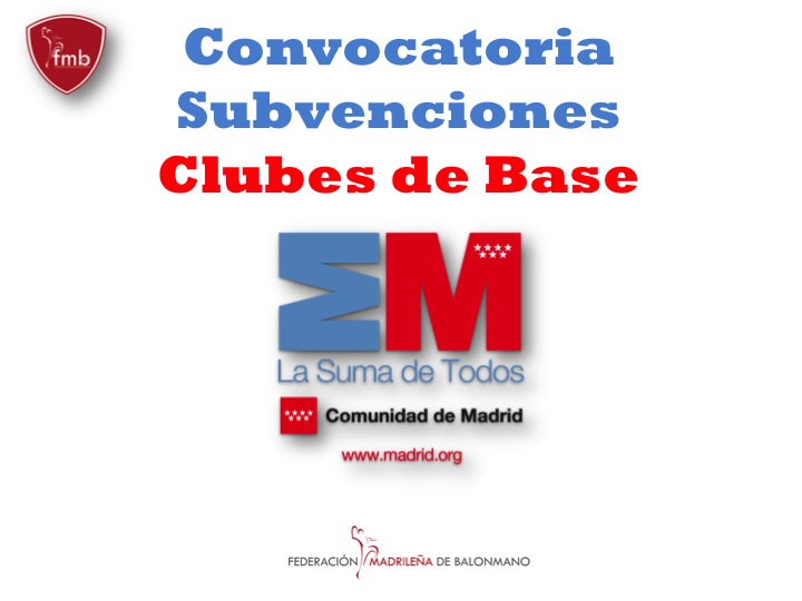 CONVOCATORIA SUBVENCIONES CLUBES DE BASE