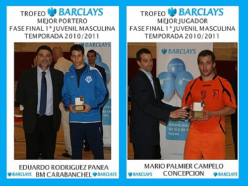 TROFEO BARCLAYS MEJORES JUGADORES/AS Y PORTEROS/AS EN LAS CATEGORÍAS JUVENIL MASCULINA, CADETE FEMENINA e INFANTIL MASCULINA