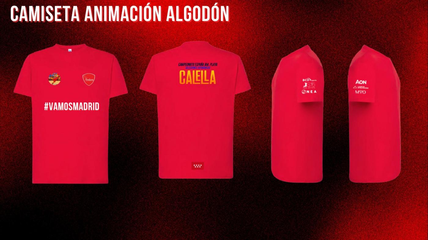 CAMISETA MANGA CORTA ANIMACIÓN GENERAL COLOR ROJO UNISEX. CESA BM PLAYA 2026